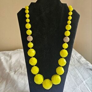 KATE SPADE Statement Necklace. Vintage Green/Yellow w/Pave accents. Gold.